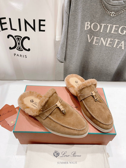 LP CHARMS WALK BABOUCHE LOAFERS TAWNY FLEECE