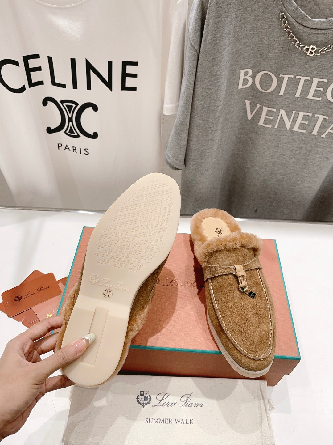 LP CHARMS WALK BABOUCHE LOAFERS TAWNY FLEECE