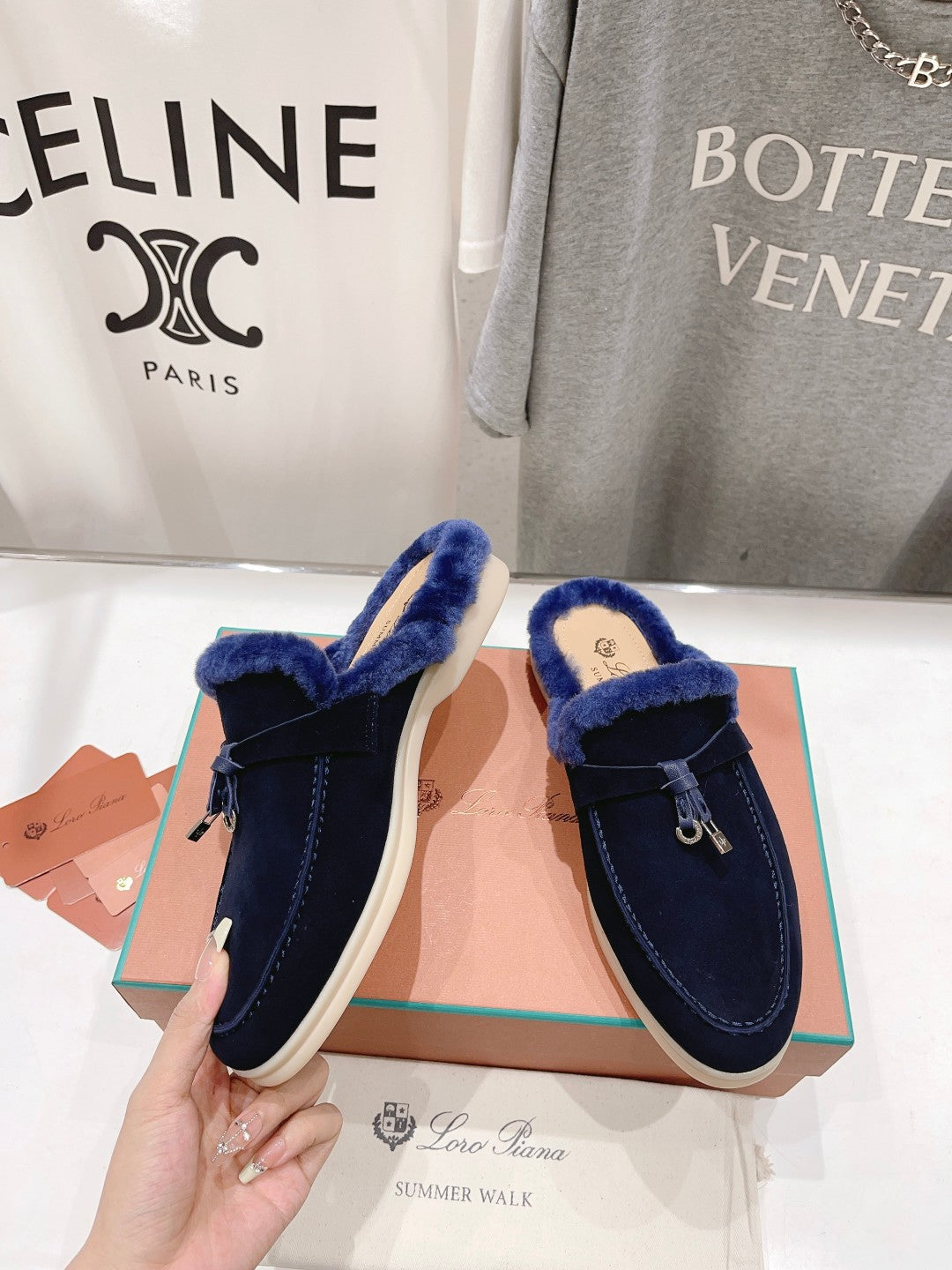 LP CHARMS WALK BABOUCHE LOAFERS INDIGO FLEECE
