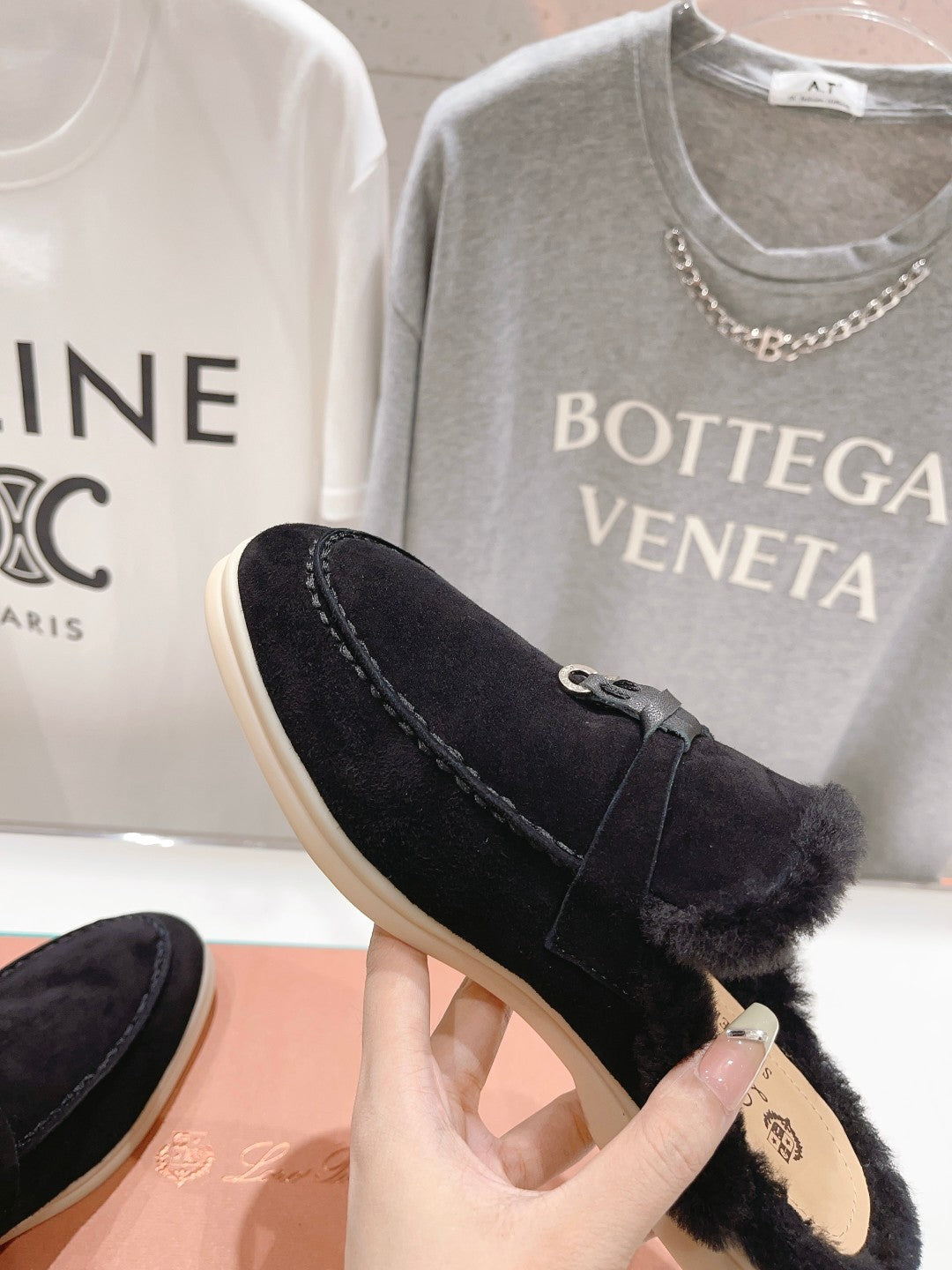 LP CHARMS WALK BABOUCHE LOAFERS BLACK FLEECE