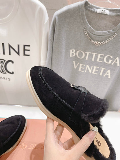 LP CHARMS WALK BABOUCHE LOAFERS BLACK FLEECE