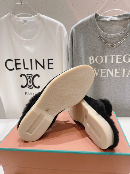 LP CHARMS WALK BABOUCHE LOAFERS BLACK FLEECE