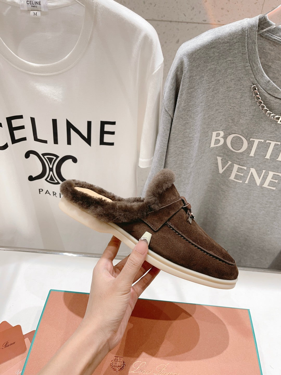 LP CHARMS WALK BABOUCHE LOAFERS BROWN FLEECE