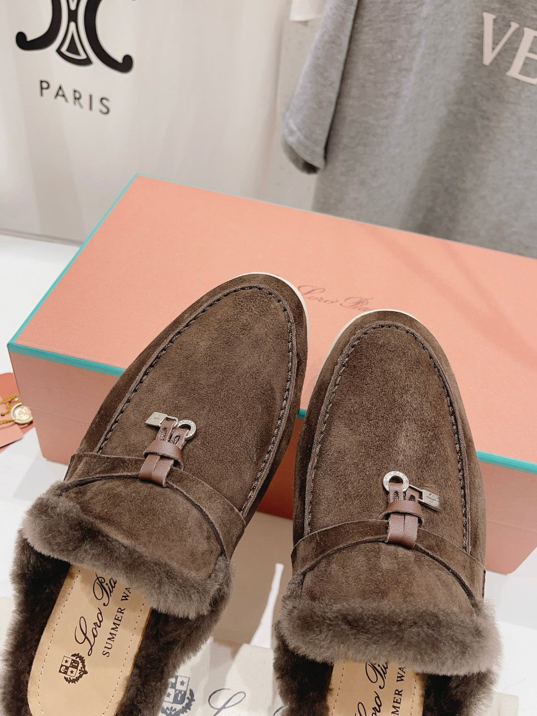 LP CHARMS WALK BABOUCHE LOAFERS BROWN FLEECE