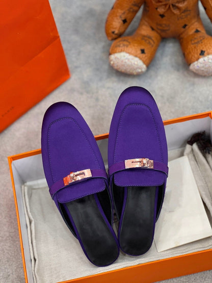 0Z Mule Violet Silk Thick Cloth/Sheepskin