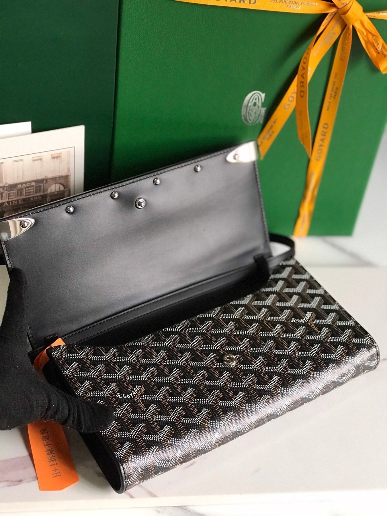 MONTE-CARLO PM CLUTCH 25 IN BLACK GOYARDINE CANVAS