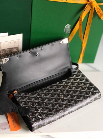 MONTE-CARLO PM CLUTCH 25 IN BLACK GOYARDINE CANVAS