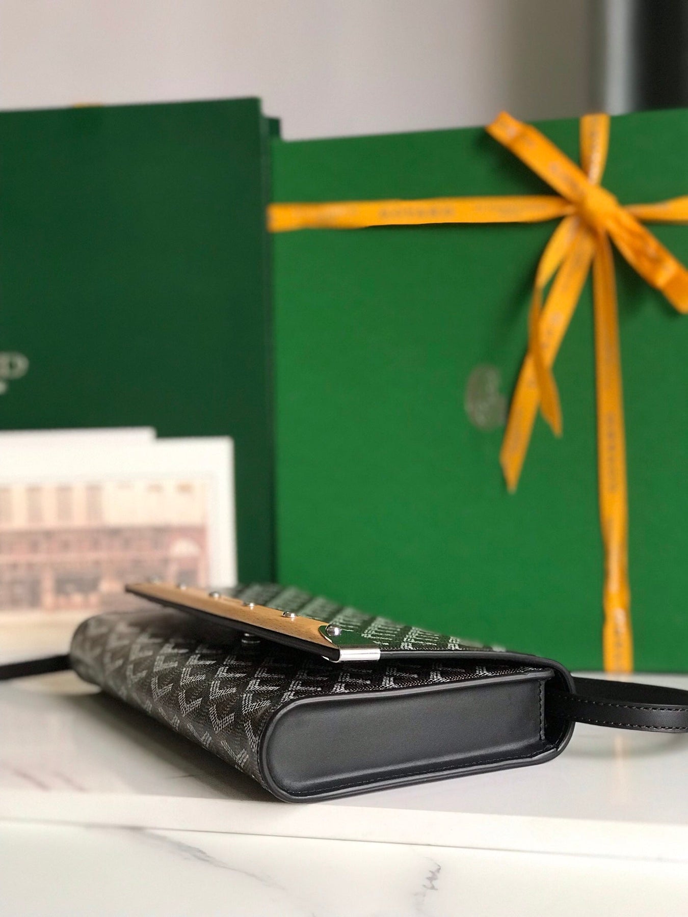 MONTE-CARLO PM CLUTCH 25 IN BLACK GOYARDINE CANVAS