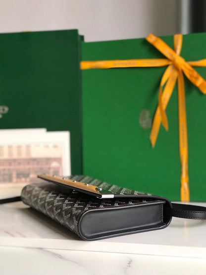 MONTE-CARLO PM CLUTCH 25 IN BLACK GOYARDINE CANVAS