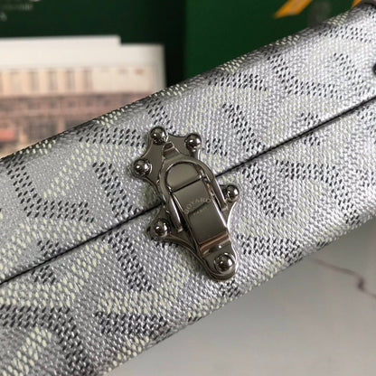 MINAUDIERE TRUNK BAG 17 IN WHITE GOYARDINE CANVAS