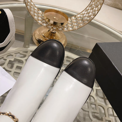 MID-HEEL ANKLE BOOTS IN WHITE SMOOTH CALFSKIN