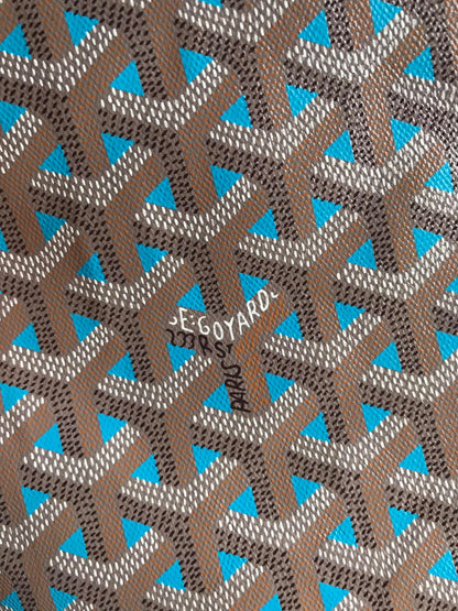 POITIERS CLAIRE-VOIE BAG 24 IN GREY MIX BLUE GOYARDINE CANVAS AND CALFSKIN