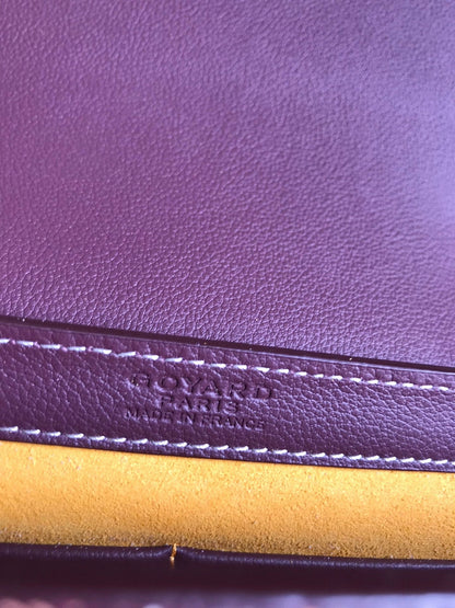 233 BAG 25 IN WINE RED CALFKIN AND GOYARDINE CANVAS