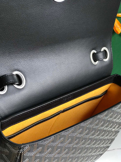 233 BAG 25 IN BLACK CALFKIN AND GOYARDINE CANVAS