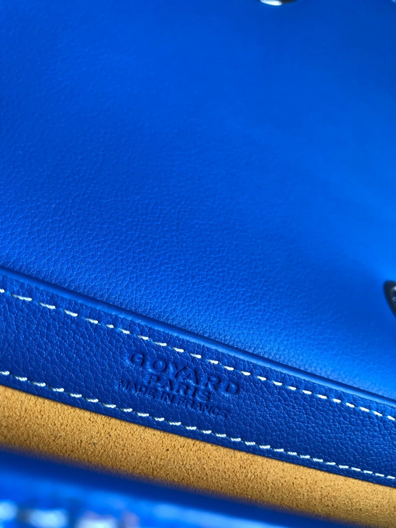 233 BAG 25 IN SAPPHIRE BLUE CALFKIN AND GOYARDINE CANVAS