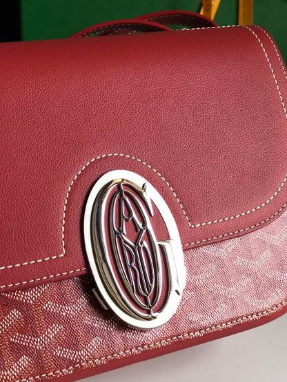 233 BAG 25 IN CLASSIC RED CALFKIN AND GOYARDINE CANVAS