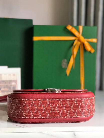 233 BAG 25 IN CLASSIC RED CALFKIN AND GOYARDINE CANVAS