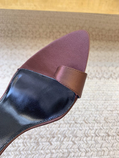 GAP CRYSTAL-BUCKLE SLIDE SANDALS IN SHIRAZ RED SILK