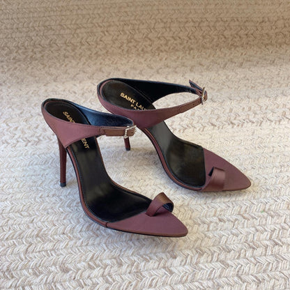 GAP CRYSTAL-BUCKLE SLIDE SANDALS IN SHIRAZ RED SILK