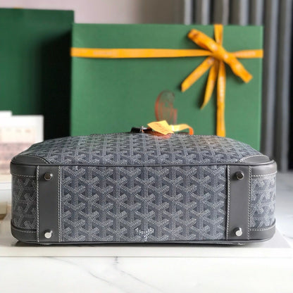 SAINT JEANNE BAG 35 IN GREY GOYARDINE CANVAS AND CALFSKIN