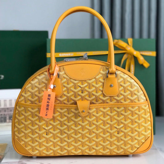 SAINT JEANNE BAG 35 IN YELLOW GOYARDINE CANVAS AND CALFSKIN