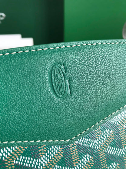 ROUETTE STRUCTURÉ MINI BAG 21 IN GREEN GOYARDINE CANVAS AND CALFSKIN