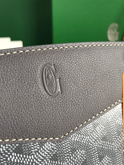 ROUETTE STRUCTURÉ MINI BAG 21 IN GREY BLACK GOYARDINE CANVAS AND CALFSKIN