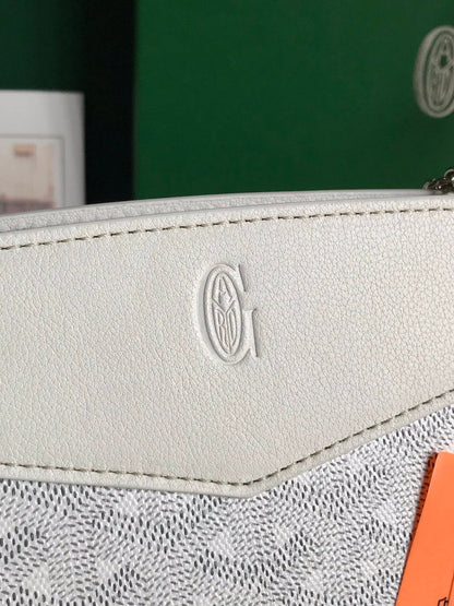 ROUETTE STRUCTURÉ MINI BAG 21 IN WHITE GOYARDINE CANVAS AND CALFSKIN