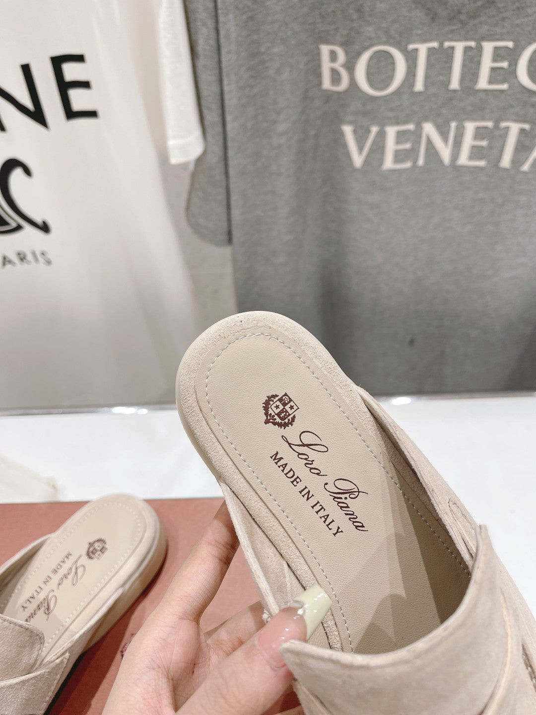 LP CHARMS WALK BABOUCHE LOAFERS BEIGE SUEDE