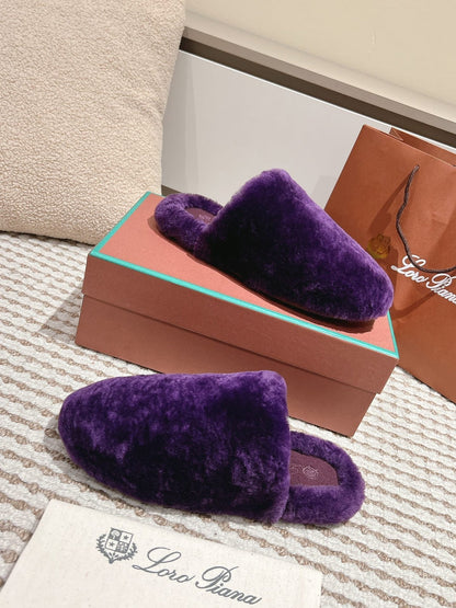LP NATURAL WINTERCOZY WOOL VIOLET SLIPPERS