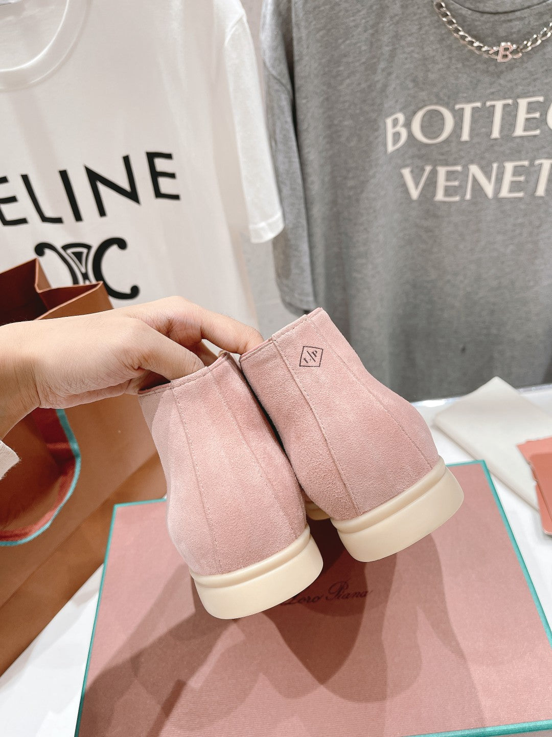 LP HIGH TOP OPEN WALK LOAFERS PASTEL PINK SUEDE