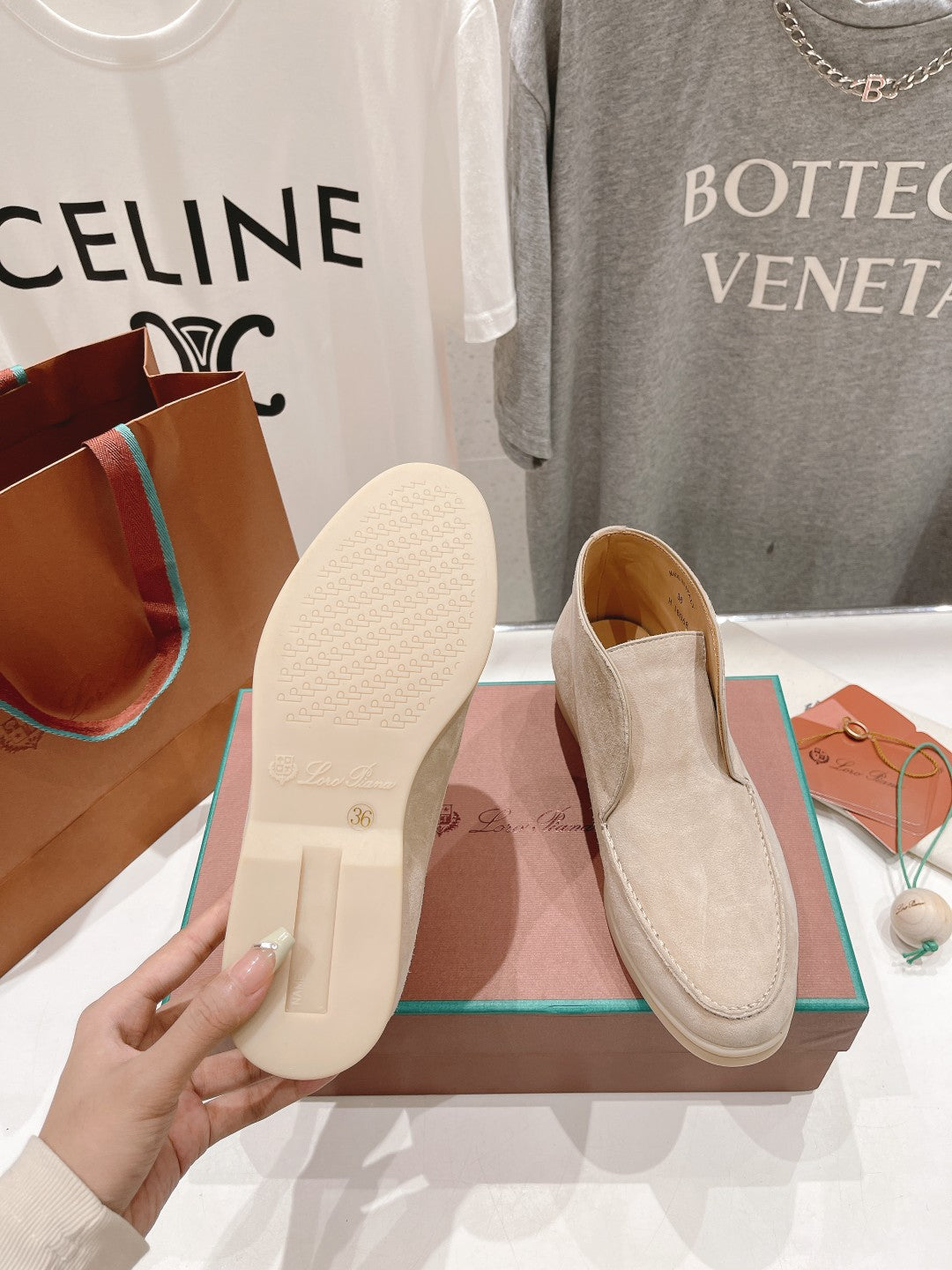 LP HIGH TOP OPEN WALK LOAFERS BEIGE SUEDE