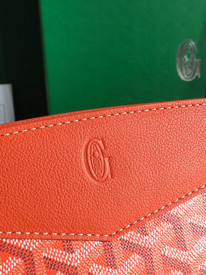 ROUETTE STRUCTURÉ MINI BAG 21 IN ORANGE GOYARDINE CANVAS AND CALFSKIN