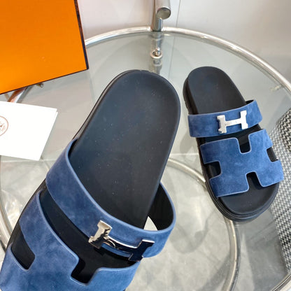 Chypre Sandal Blue Suede