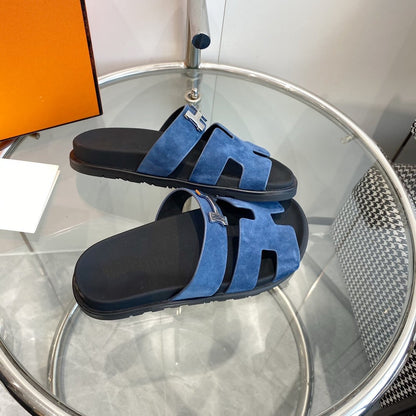 Chypre Sandal Blue Suede