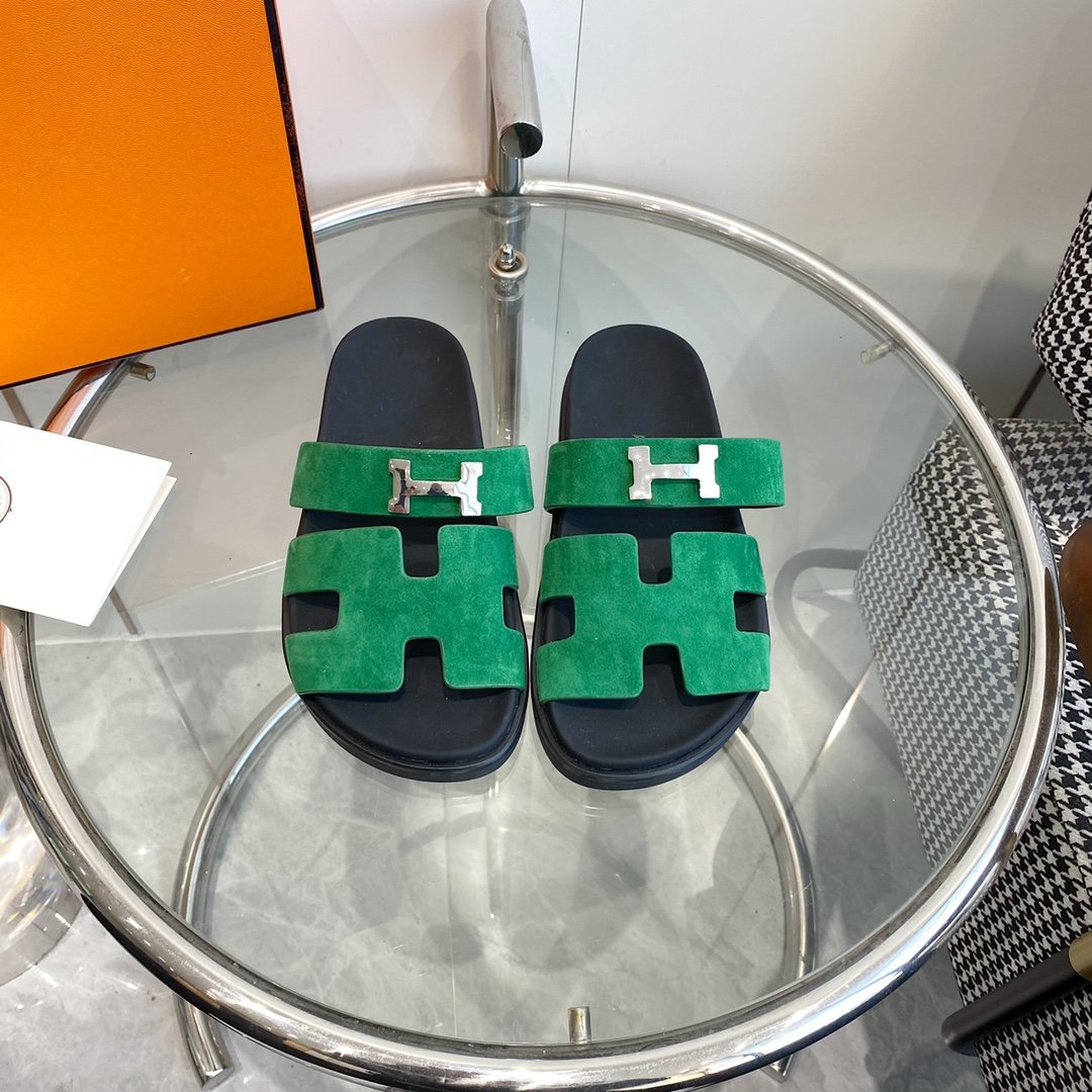 Chypre Sandal Green Suede