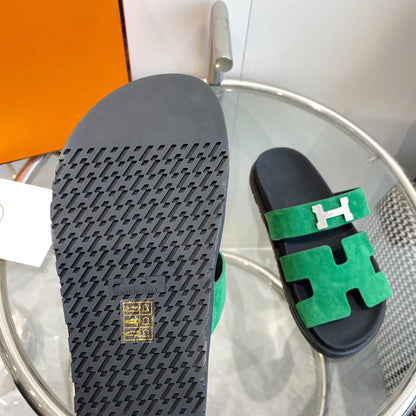 Chypre Sandal Green Suede