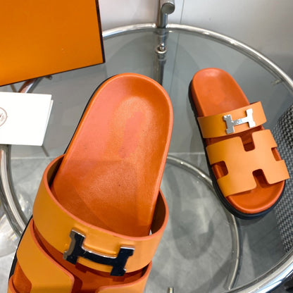 Chypre Sandal Orange Leather