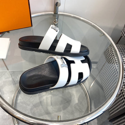 Chypre Sandal White Leather