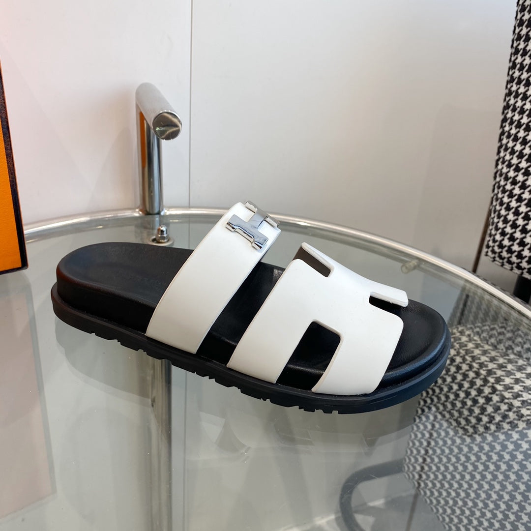 Chypre Sandal White Leather