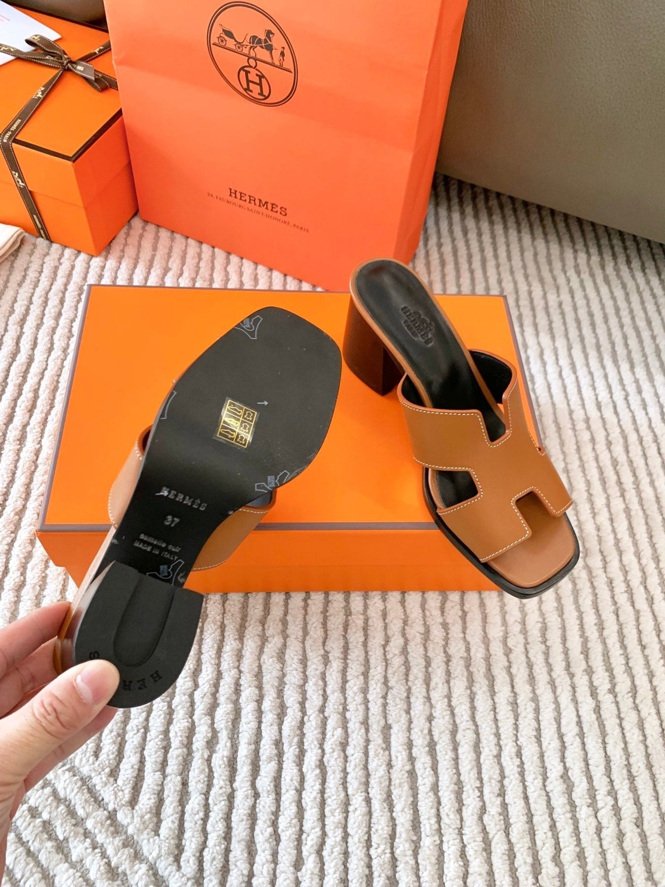 HELIA 60 SANDAL IN BRONZE BROWN CALFSKIN