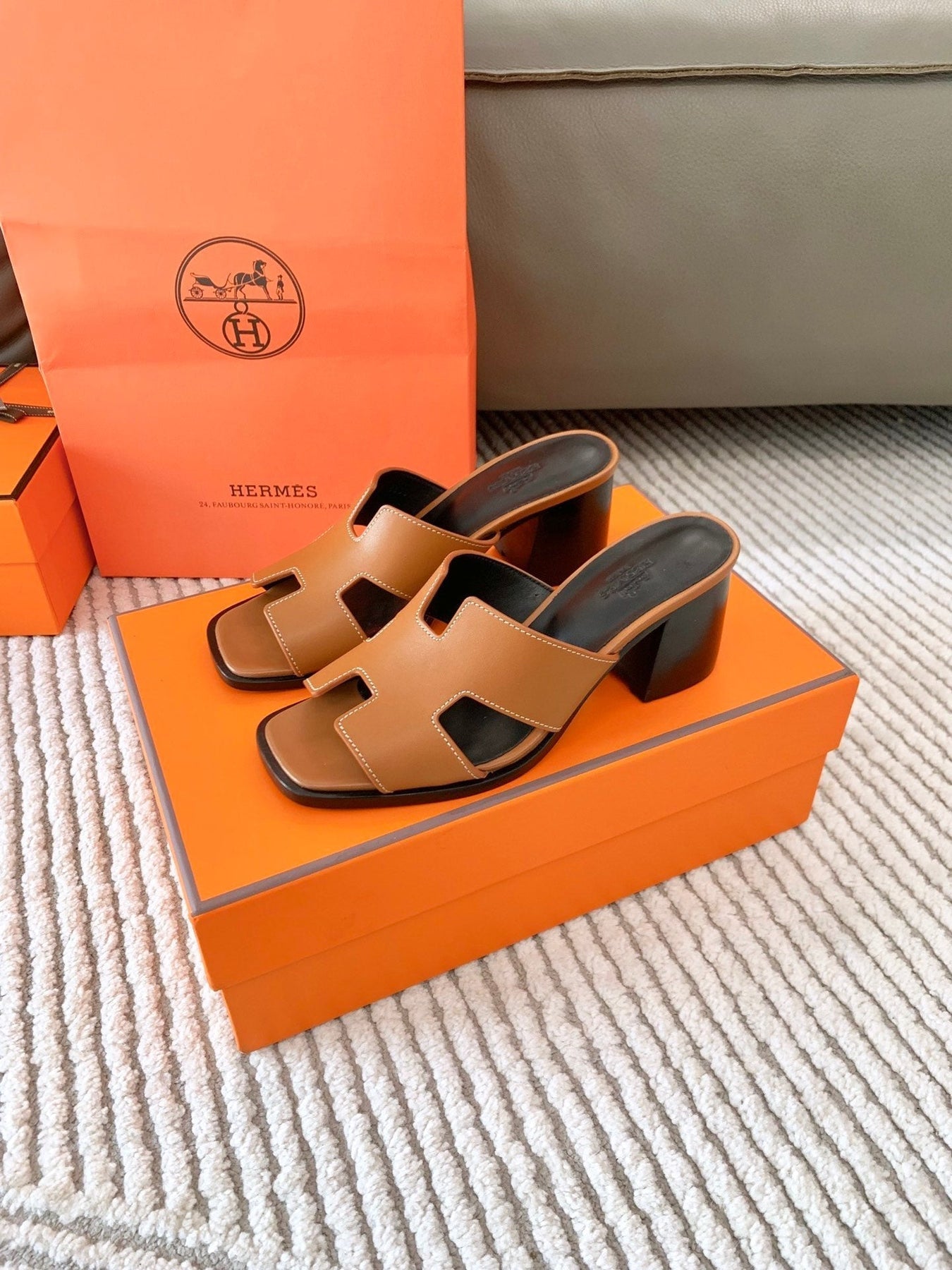 HELIA 60 SANDAL IN BRONZE BROWN CALFSKIN
