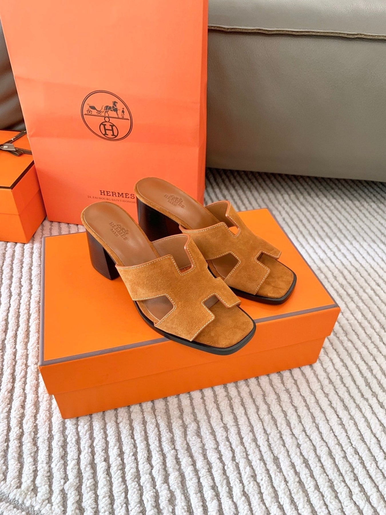 HELIA 60 SANDAL IN BRONZE BROWN SUEDE