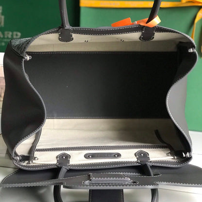 SAIGON SOUPLE BAG 34 IN GREY GOYARDINE CANVAS AND CALFSKIN