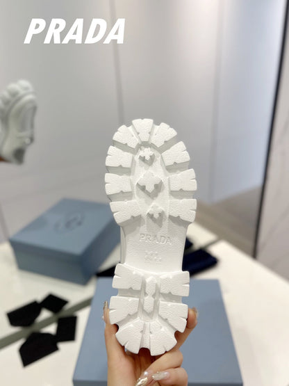 PRA MONOLITH LACE-UP LOAFERS WHITE CALFSKIN