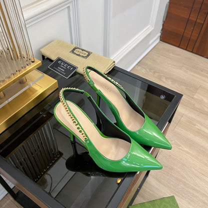 GG SIGNORIA SLINGBACK PUMP EMERALD LAMBSKIN