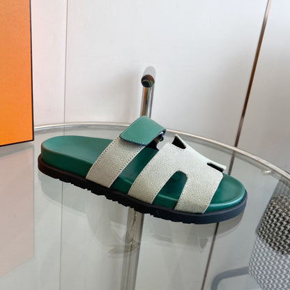 Chypre Canvas Sandal Tiff Leather