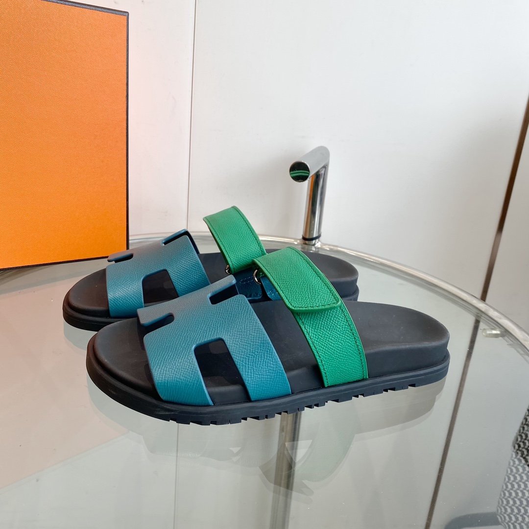 Chypre Sandal Tiffa with blue straps Leather