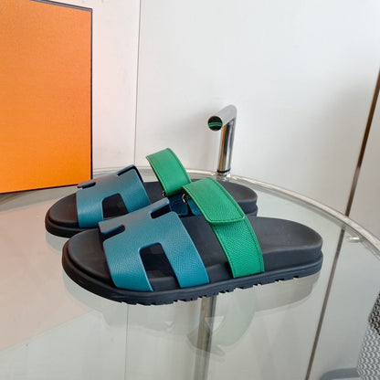 Chypre Sandal Tiffa with blue straps Leather