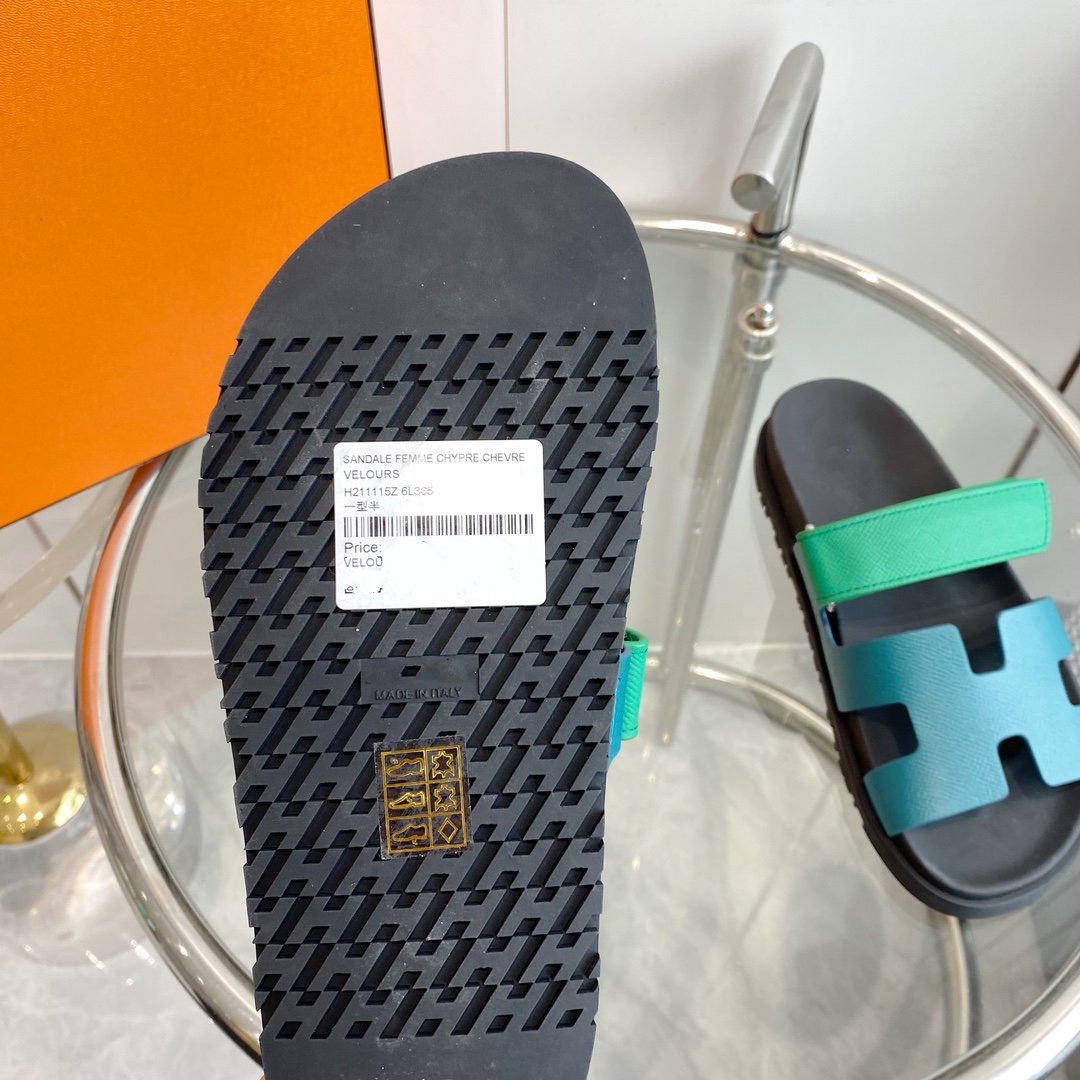 Chypre Sandal Tiffa with blue straps Leather